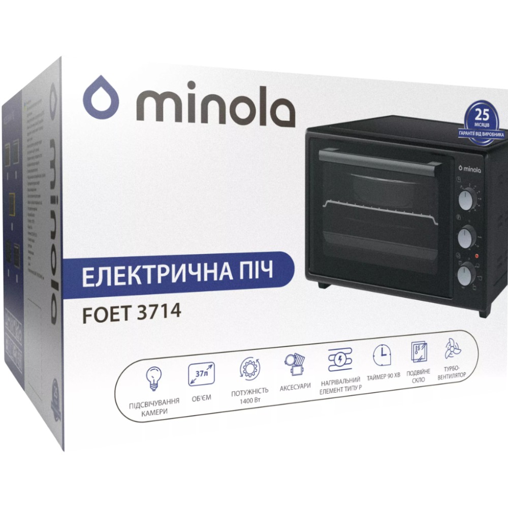 Огляд Електропіч MINOLA FOET 3714 BL