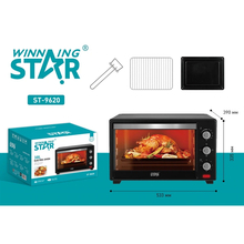 Электропечь WINNINGSTAR ST-9620 1600W 38L Black (WNNGS-ST-9620-BK)