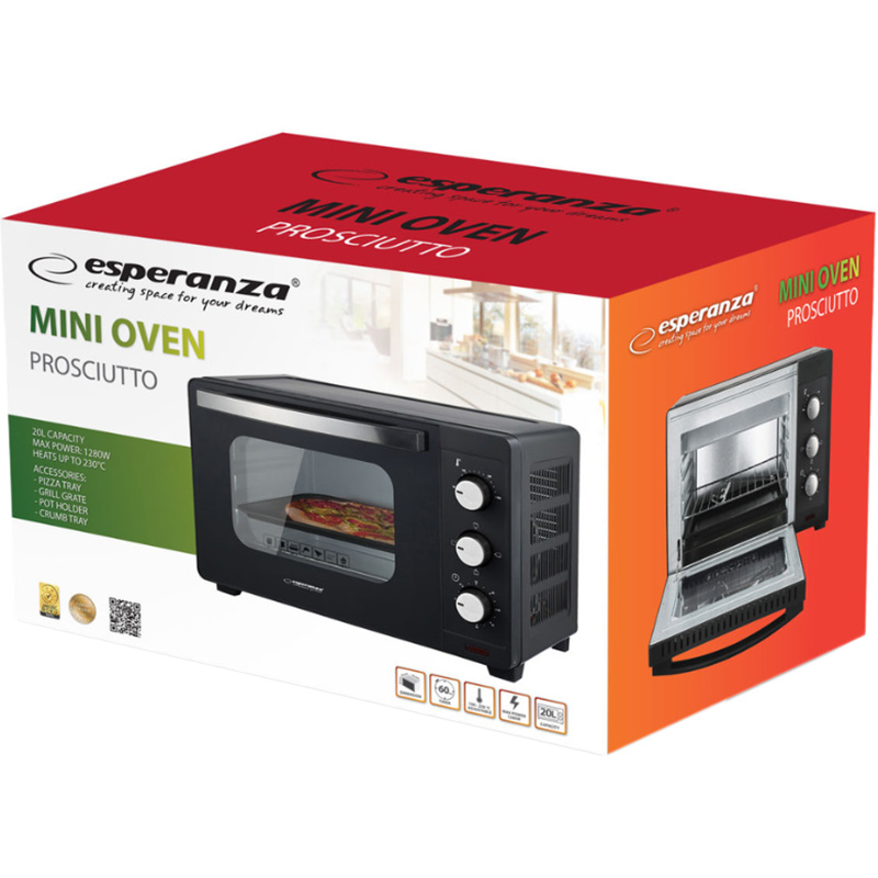 Електропіч ESPERANZA Prosciutto EKO008N Кількість режимів 3