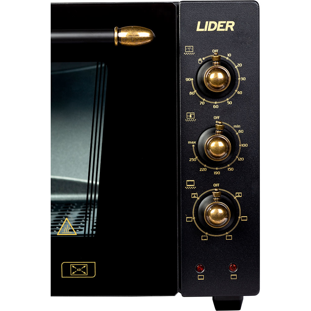 Електропіч LIDER 4223 Lux Retro Black Об'єм 42