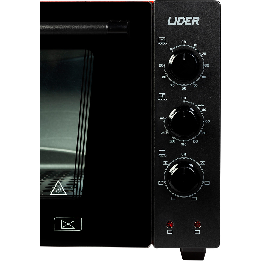 Електропіч LIDER 4223 Lux Red-Black Об'єм 42