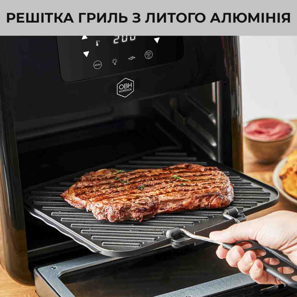 Мультипечь OBH NORDICA Easy Fry Oven&Grill Black (FW5018S0) Дополнительно Режим дегидрации; Диапазон температур 45-200 °C; В режиме дегидрации таймер до 24 часов;