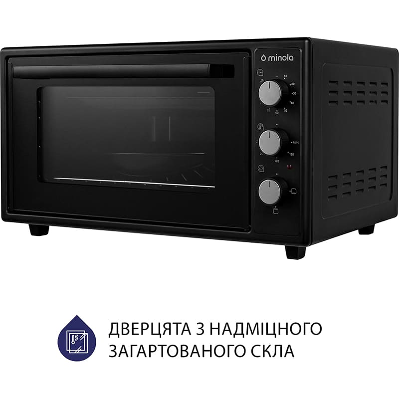 Електропіч MINOLA FOE 4815 BL Максимальна температура нагріву 280