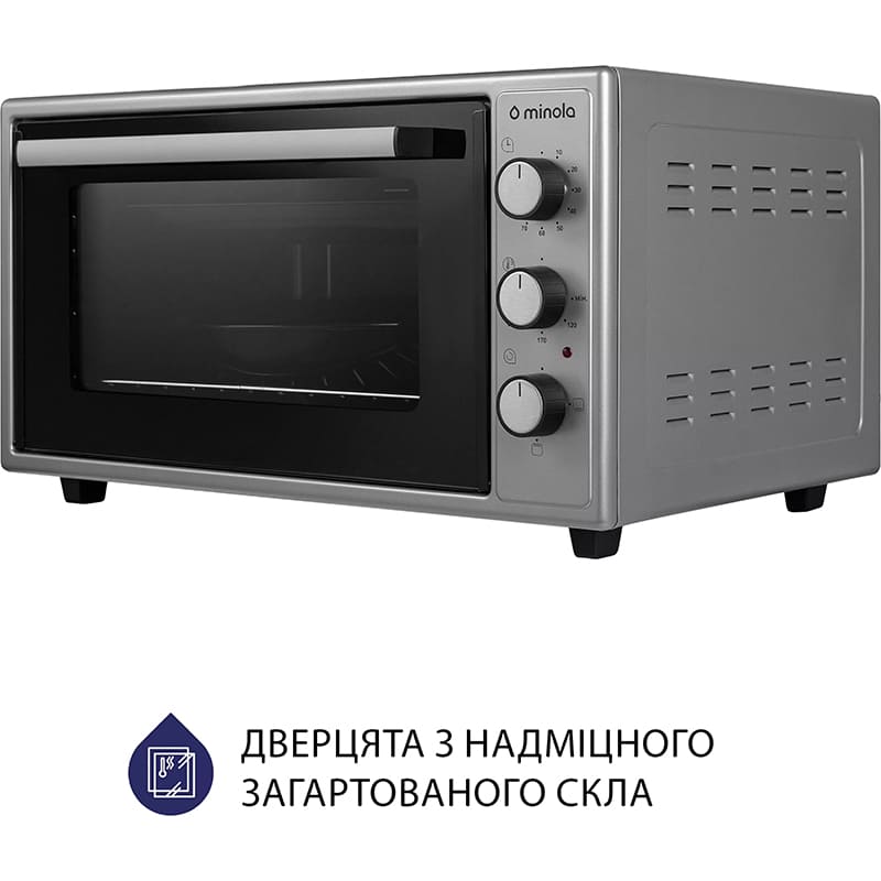 Електропіч MINOLA FOE 4815 GR Максимальна температура нагріву 280