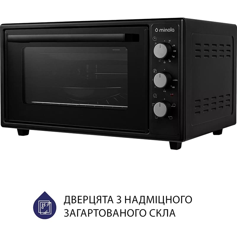 Електропіч MINOLA FOEV 4815 BL Максимальна температура нагріву 280