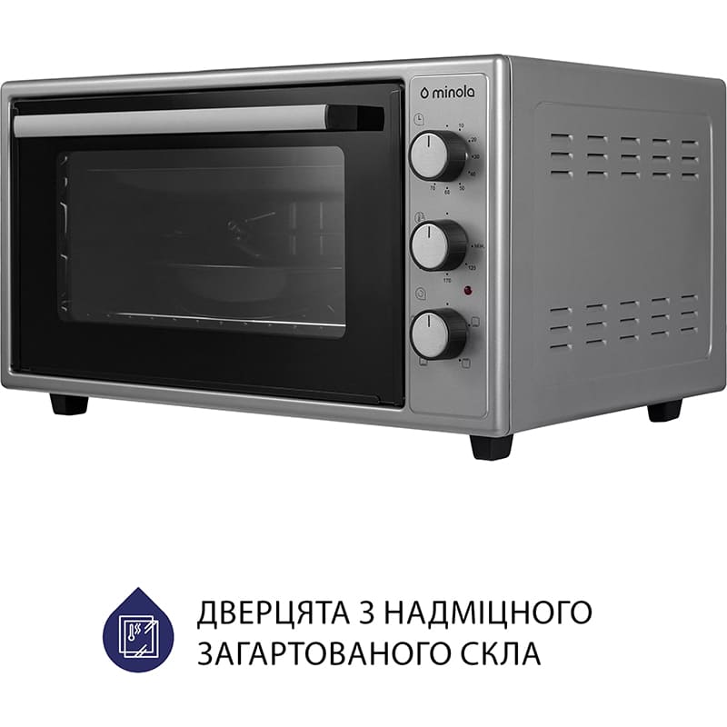 Електропіч MINOLA FOEV 4815 GR Максимальна температура нагріву 280
