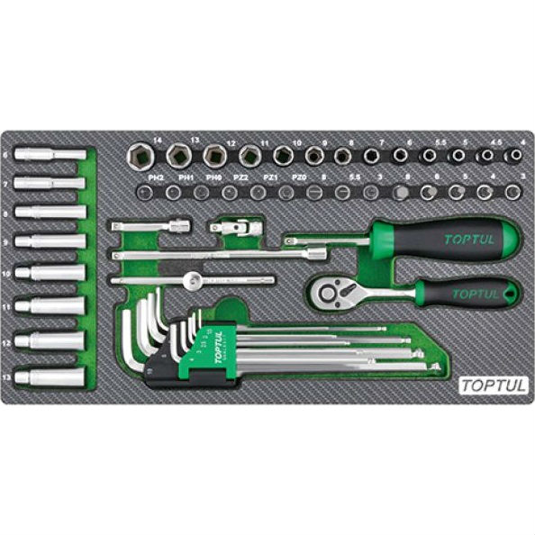 

Набор инструментов TOPTUL 1/4" 50 пр (GEA5004), Набор инструмента 1/4" 50ед., тип А