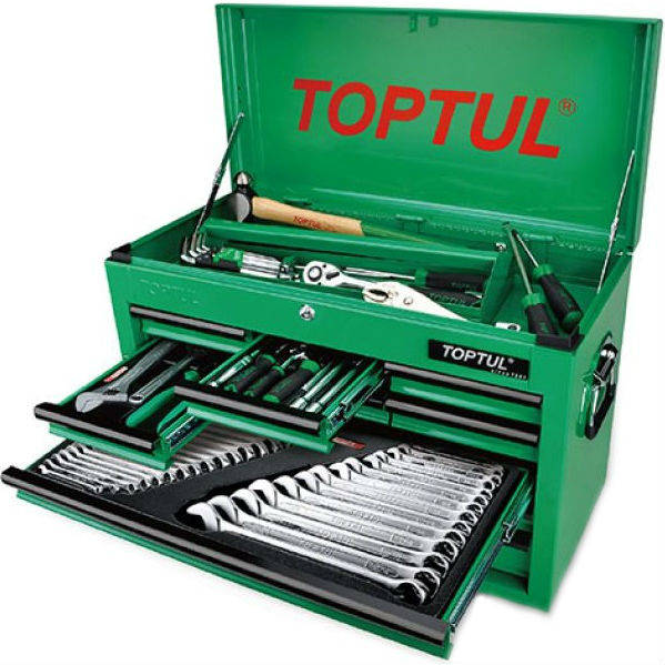 

Набор инструментов TOPTUL 186 пр (GCBZ186A), Ящик с инструментом (TBAA0901, 9 секций) 186ед.