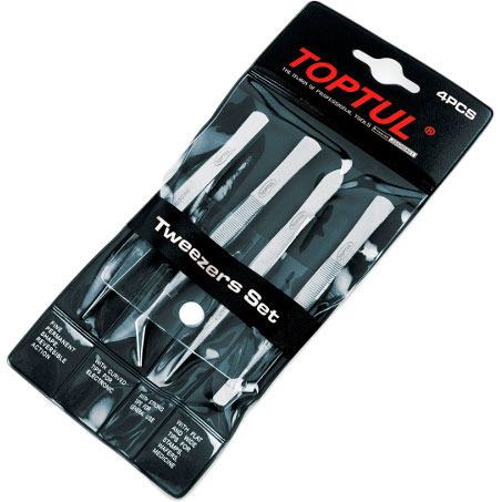

Набор пинцетов TOPTUL 4 пр (JGAA0401), Набор пинцетов 4шт.