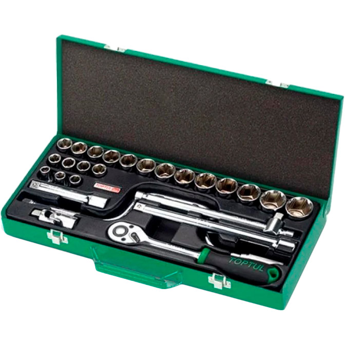 

Набор инструментов TOPTUL 1/2" 12pt 26 предметов (GCAD2602), Набор инструмента 1/2" 26ед.(12pt)