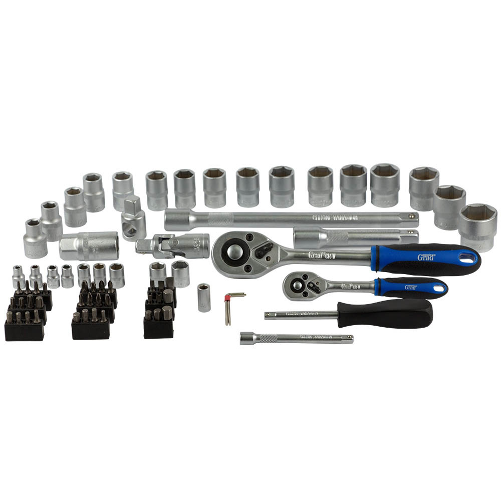 Зовнішній вигляд Набір інструментів GRAD Start 1/4 "1/2" 72пр (6003145)