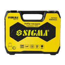 Набор инструментов SIGMA 1/4" 53пр CrV (6003521)