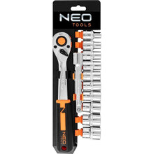 Набір торцевих головок Neo Tools 12шт, 1/2", тріскачка 90 зубців (10-030N)