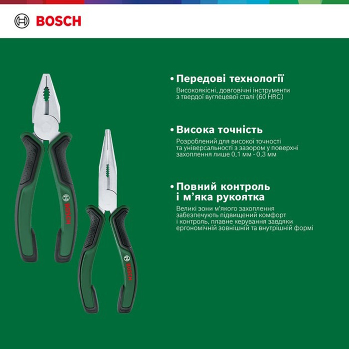 Покупка Набор плоскогубцев Bosch комбинированные, удлиненные 2шт. (1.600.A02.75H)