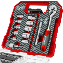 Набор инструментов EINHELL 1/4" 4-13 мм 37 шт Red (109022)