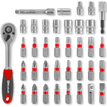 Набор инструментов EINHELL 1/4" 4-13 мм 37 шт Red (109022)