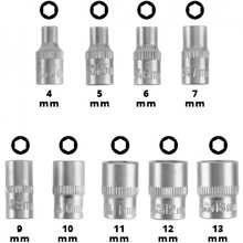 Набор инструментов EINHELL 1/4" 4-13 мм 37 шт Red (109022)
