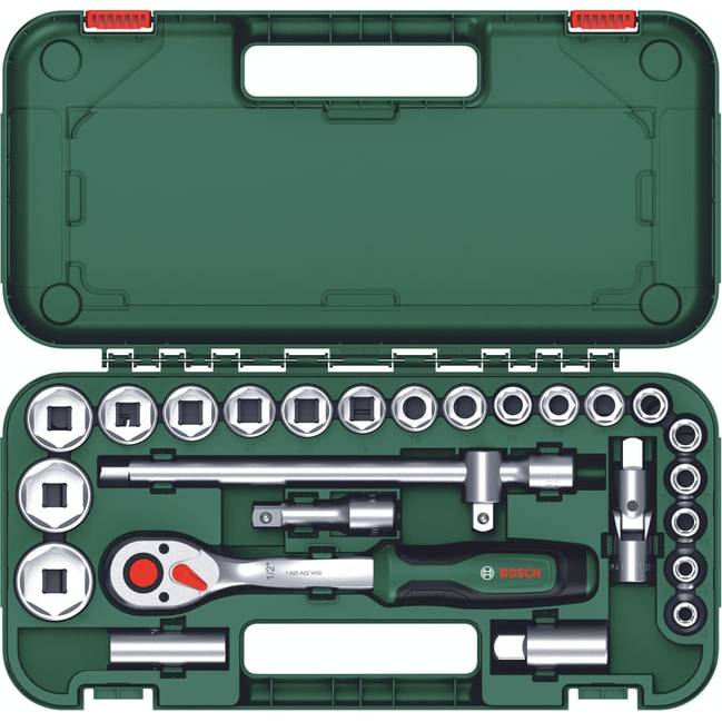 Набор торцевых головок BOSCH 1/2" 25 пр. (1.600.A02.Z9F) Инструменты в наборе торцевые головки