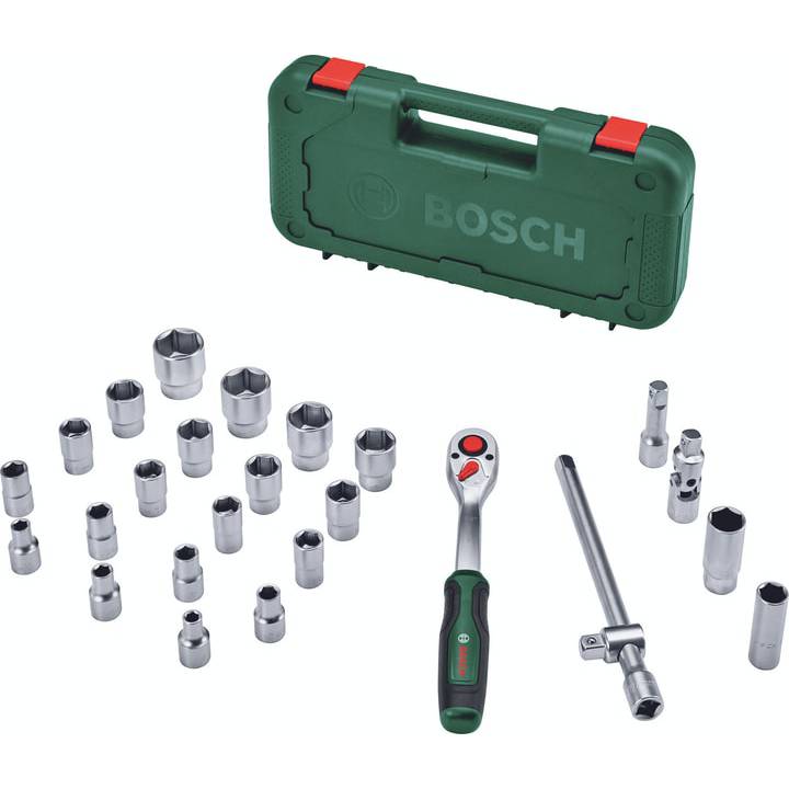 Набор торцевых головок BOSCH 1/2" 25 пр. (1.600.A02.Z9F) Инструменты в наборе трещотка