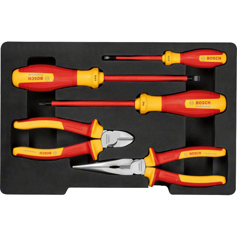 Набор инструментов BOSCH Professional VDE 5 шт (1.600.A02.NG2) Инструменты в наборе плоскогубцы
