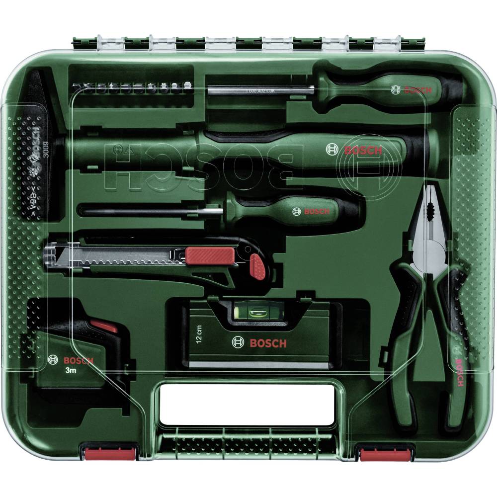 Набор инструментов Bosch 17 шт (1.600.A02.BY5) Дополнительно Рулетка: 3 м; уровень: 12 см; кейс в комплектации