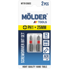 Набор бит MOLDER PH1х25мм 2 шт (MT7012502C)