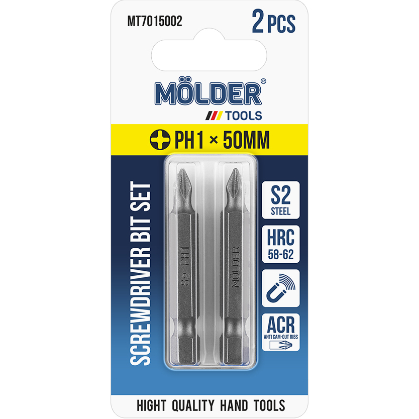 Набор бит MOLDER PH1х50мм 2 шт (MT7015002)