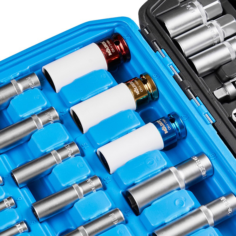 Набор инструментов Molder 1/2", 1/4", 3/8" 72Т, CR-V 176 единиц (MT60176) Инструменты в наборе торцевые головки