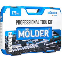 Набор инструментов Molder 1/2", 1/4", 3/8" 72Т, CR-V 176 единиц (MT60176)