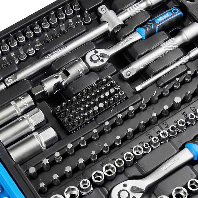 Изображение Набор инструментов Molder 1/2", 1/4", 3/8" 72Т, CR-V 219 одиниць (MT60219)