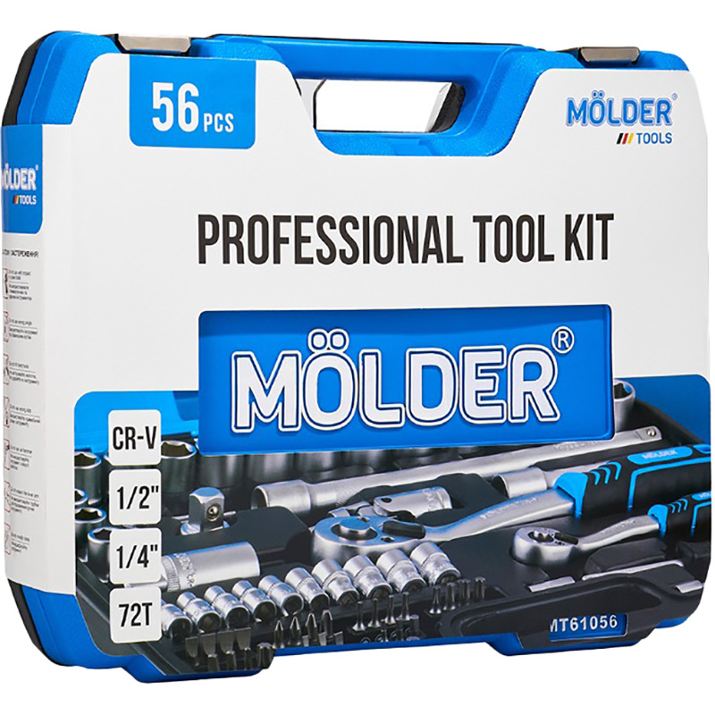 В Фокстрот Набор инструментов Molder 1/2", 1/4" 72Т, CR-V 56 единиц (MT61056)