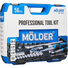 Набор инструментов Molder 1/2", 1/4" 72Т, CR-V 56 единиц (MT61056)