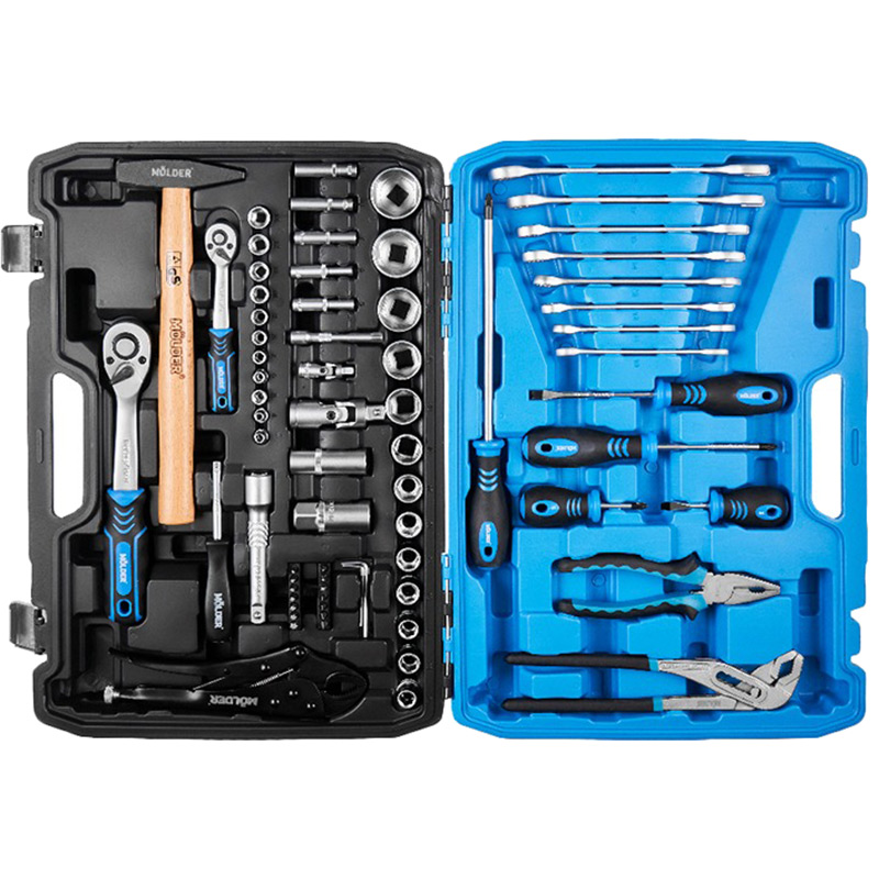 Набор инструментов Molder 1/2", 1/4" 72 T, CR-V 72 единицы (MT61072) Материал инструментов Хром-ванадиевая сталь