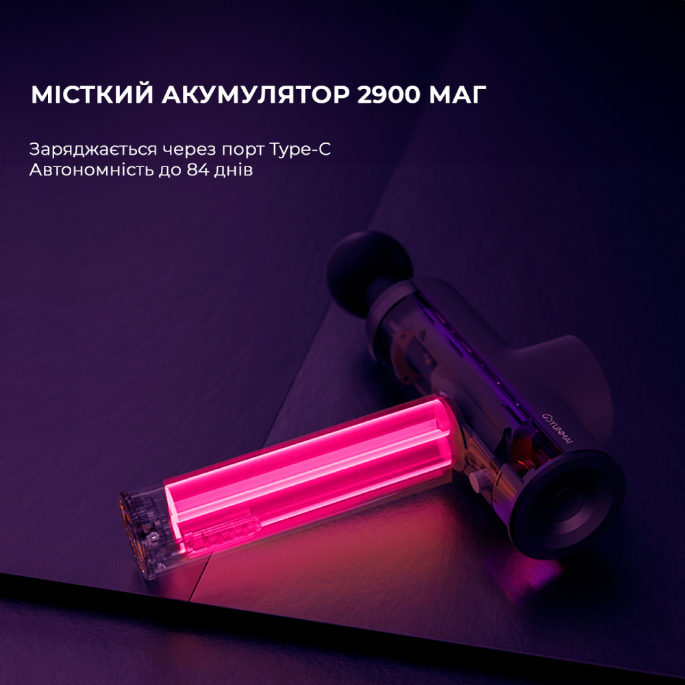 Масажер YUNMAI Massage Gun Prime (YMFG-B453) Кількість насадок 4