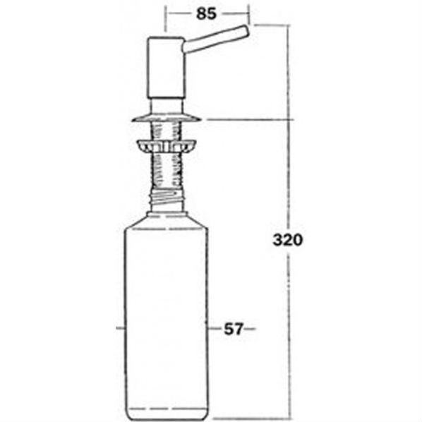 Дозатор для мыла ELLECI ADI02300 Размеры 57 х 85 х 320
