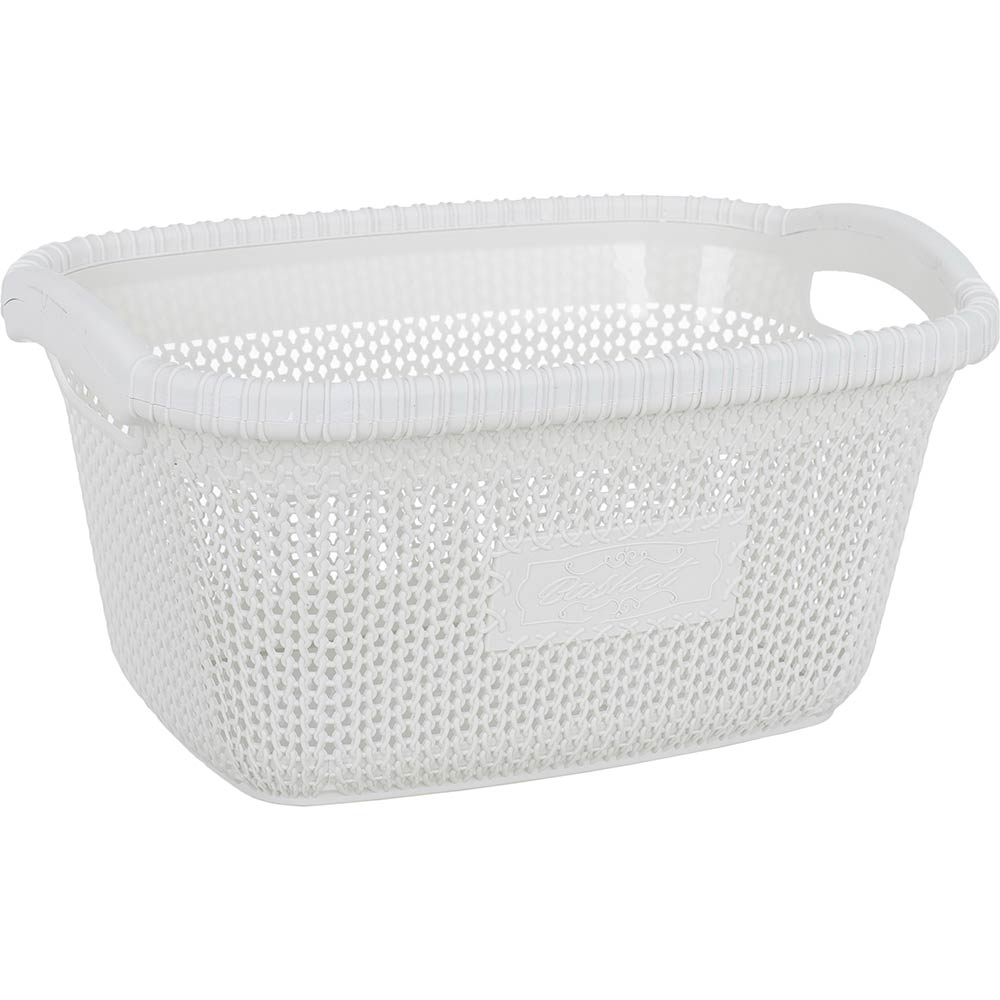 Корзина для белья VIOLET HOUSE 1003 Виолетта WHITE б/кр. 28 л