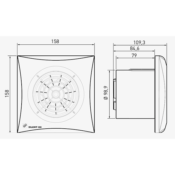 Зовнішній вигляд Витяжний вентилятор SOLER&PALAU SILENT-100 CZ