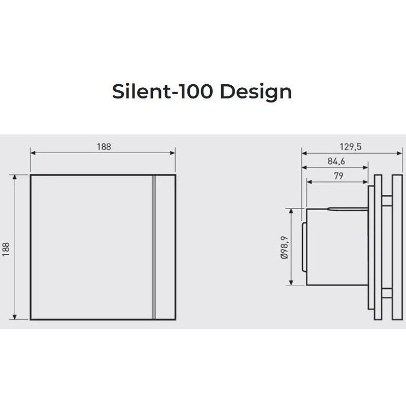 Витяжний вентилятор SOLER&PALAU SILENT-100 CZ SILVER DESIGN Рівень шуму 27