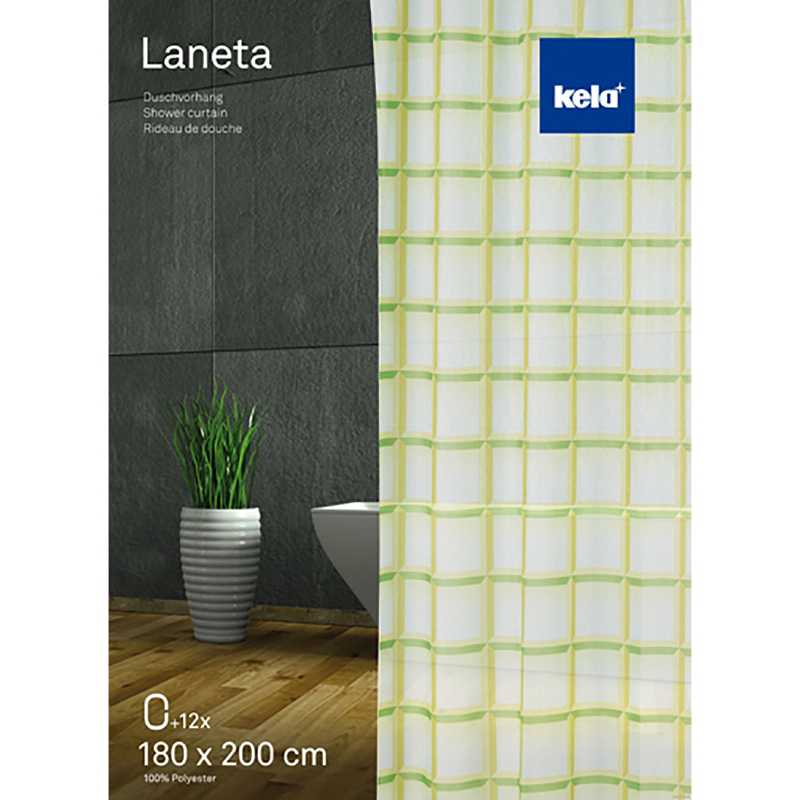 Шторка для ванной KELA Laneta Green (22082) Особенности  материал - полиэстер; 