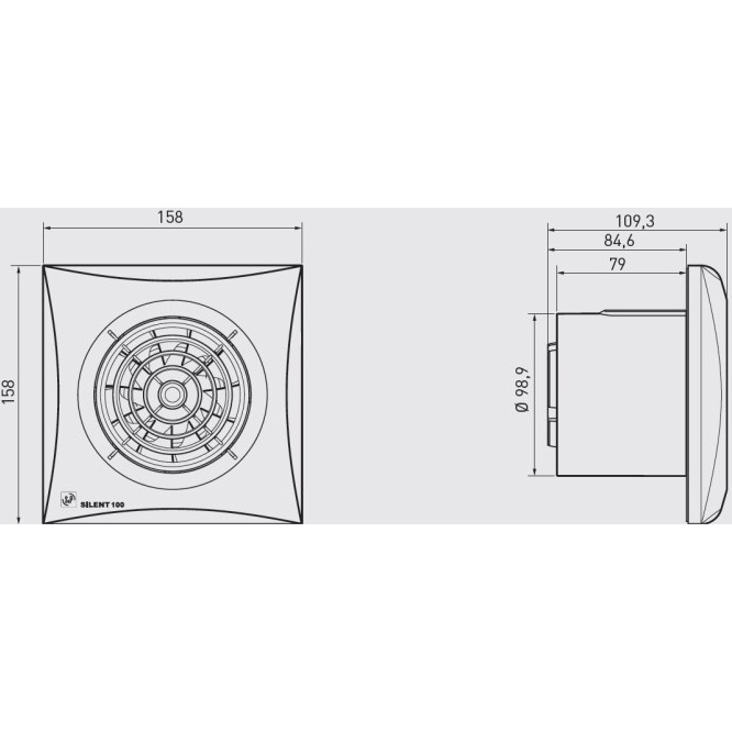 Витяжний вентилятор SOLER&PALAU SILENT-100 CZ SILVER Потужність 8