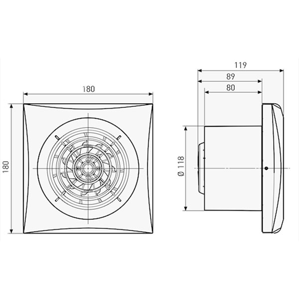 Вытяжной вентилятор SOLER&PALAU SILENT-200 CRZ Silver Производительность 180