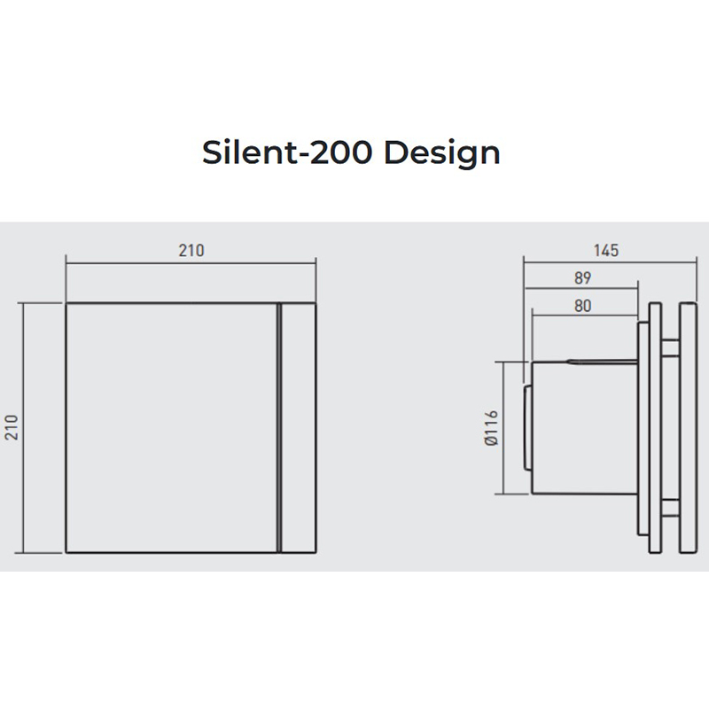 Внешний вид Вытяжной вентилятор SOLER&PALAU SILENT-200 CRZ SILVER DESIGN - 3C (230V 50) (5210606100)