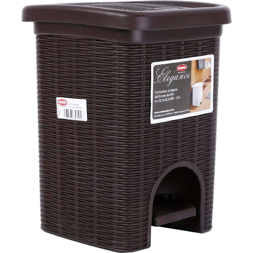 Відро для сміття STEFANPLAST ELEGANCE 6 л Dark Brown (30102)