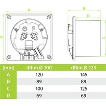 Вытяжной вентилятор AIRROXY airRoxy dRim 125 S BB (01-066)