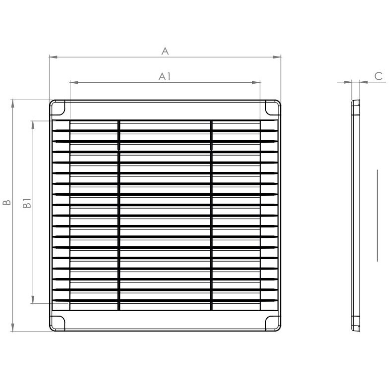 Решетка для вытяжных вентиляторов airRoxy 250 x 250 White (02-322) Особенности  материал - пластик