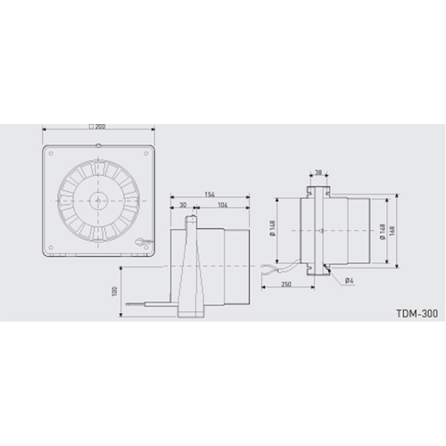 Вытяжной вентилятор SOLER&PALAU TDM-300 230 V 50 Уровень шума 45