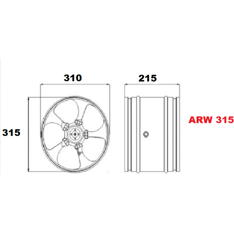 Витяжний вентилятор AIRROXY aRw 315 (01-104) Потужність 110