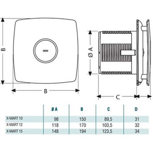 Фото Вытяжной вентилятор CATA X-MART 12 INOX