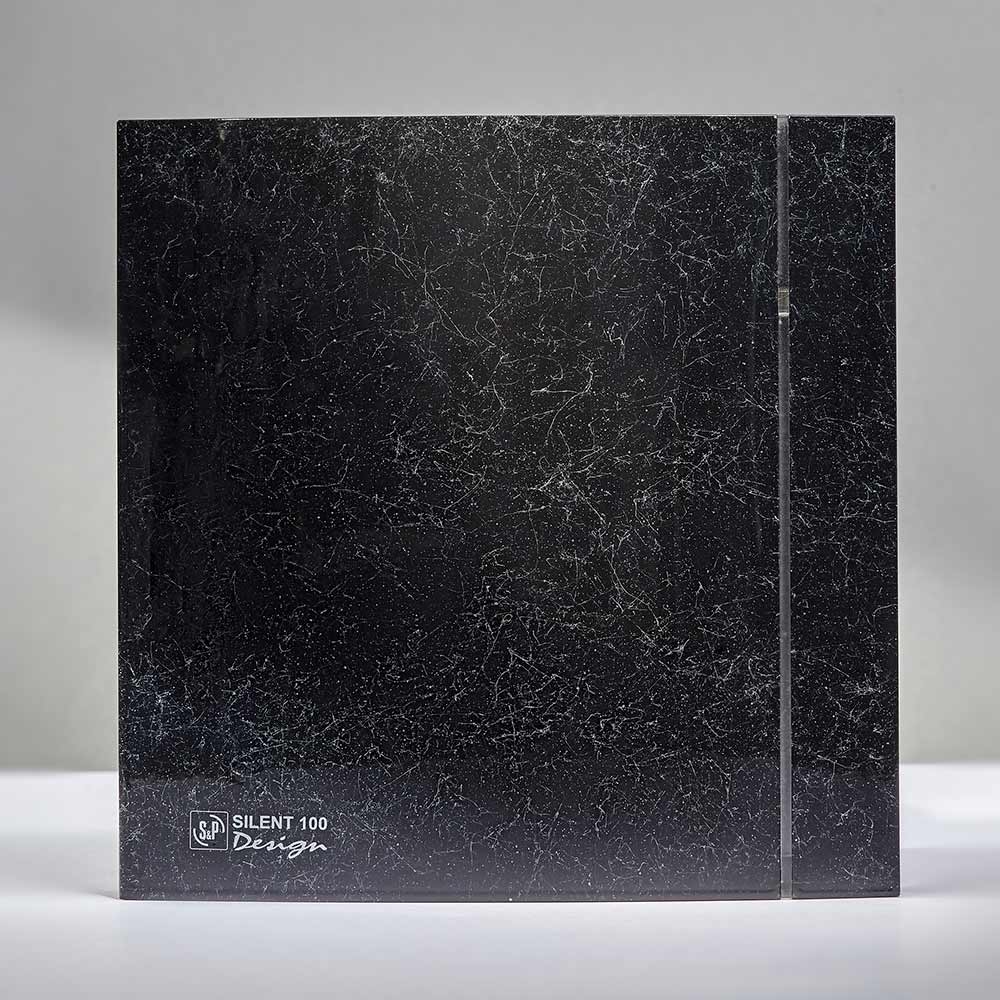 Витяжний вентилятор SOLER&PALAU SILENT-100 CRZ MARBLE BLACK DESIGN-4C (220-240V 50HZ) Особливості кулькові підшипники; таймер, світловий індикатор; Зворотній клапан