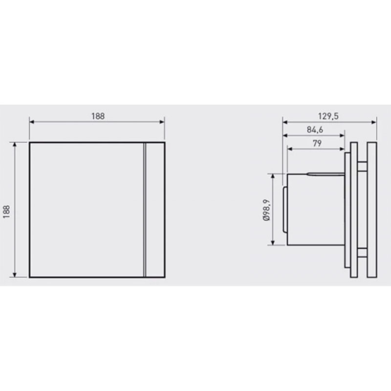 Витяжний вентилятор Soler&Palau SILENT-100 CHZ GREY DESIGN-4C з датчиком вологості Діаметр труби 9.9
